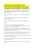 CDCA LOCAL ANESTHESIA EXAM&NewLine;QUESTIONS WITH CORRECT DETAILED&NewLine;ANSWERS LATEST 2026&sol;2027 &vert; GRADED A&plus;&period;