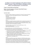 Test Bank for Varcarolis&rsquo; Foundations of Psychiatric-Mental Health Nursing&colon; A Clinical Approach&comma; 9th Edition by Margaret Jordan Halter &vert; Chapters 1&ndash;36 Comprehensive Exam Questions and Answers Study Resource