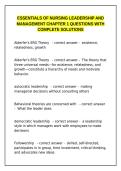 Nursing Leadership & Management Chapter 1 &ndash; Complete Solutions & Q&A&NewLine;&NewLine;