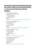 EDUCATIONAL PSYCHOLOGY EXAMINATION QUESTIONS &NewLine;AND CORRECT ANSWER WITHH EXPLANATION GRADED &NewLine;A&plus; STUDY GUIDE