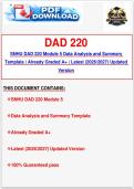 SNHU DAD 220 Module 5 Data Analysis and Summary Template &vert; Already Graded A&plus; &vert; Latest &lpar;2026&sol;2027&rpar; Updated Version