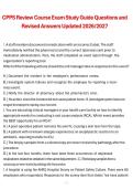 CPPS Review Course Exam Study Guide Questions and Revised Answers &ndash; Certified Professional Property Specialist &lpar;CPPS&rpar; &ndash; 2026&sol;2027 Certification Review Guide