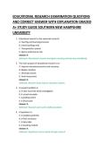 EDUCATIONAL RESEARCH EXAMINATION QUESTIONS &NewLine;AND CORRECT ANSWER WITH EXPLANATION GRADED &NewLine;A&plus; STUDY GUIDE