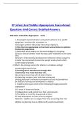 DCF Infant And Toddler Appropriate Exam Actual Questions And Correct Detailed Answers