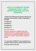 2026-2027 LATEST ACI AGGREGATE TESTING&NewLine;TECHNICIAN &lpar;LEVELS 1 AND 2&rpar;&NewLine;CERTIFICATION EXAM &vert; Q&A WITH&NewLine;RATIONALES