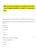 BMW Associate level ASE Exam Questions and Answers&NewLine;&vert; Latest Update 2026&sol;2027 &vert; Graded A&plus; &vert; Guaranteed&NewLine;Pass&period;