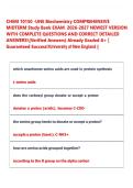 UNE Biochemistry COMPREHENSIVE  Study Bank EXAM 