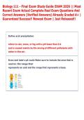 Biology 111 - Final Exam Study Guide EXAM 2026 &vert;&vert; Most &NewLine;Recent Exam Actual Complete Real Exam Questions And &NewLine;Correct Answers &lpar;Verified Answers&rpar; Already Graded A&plus; &vert; &NewLine;Guaranteed Success&excl;&excl; Newest Exam &vert; Just Released&excl;&excl;