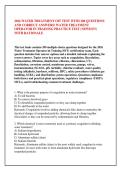 2026 WATER TREATMENT OIT TEST WITH 200 QUESTIONS &NewLine;AND CORRECT ANSWERS&sol; WATER TREATMENT &NewLine;OPERATOR IN TRAINING PRACTICE TEST &lpar;NEWEST&excl;&rpar; &NewLine;WITH RATIONALE