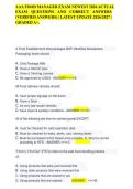AAA FOOD MANAGER EXAM NEWEST 2026 ACTUAL&NewLine;EXAM QUESTIONS AND CORRECT ANSWERS&NewLine;&lpar;VERIFIED ANSWERS&rpar; &vert; LATEST UPDATE 2026&sol;2027 &vert;&NewLine;GRADED A&plus;&period;