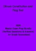 Illinois Constitution and Flag Test&colon; Complete Study Guide&comma; Practice Questions & Answers &lpar;PDF&rpar;