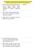 Study Guide for Texas Driving Test with all Correct & 100&percnt; Verified Answers &vert;Latest Version &vert;Already Graded A&plus;