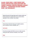 Aceable -EXAM &lpar;2026&rpar; &vert;&vert; MOST RECENT EXAM &NewLine;ACTUAL COMPLETE REAL EXAM QUESTIONS AND &NewLine;CORRECT ANSWERS &lpar;VERIFIED ANSWERS&rpar; ALREADY &NewLine;GRADED A&plus; &vert; GUARANTEED SUCCESS&excl;&excl; NEWEST &NewLine;EXAM &vert; JUST RELEASEAD&excl;&excl;&excl;  