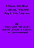 Arkansas Bail Bond Licensing&comma; Fees & Regulations Overview Exam&colon; Complete Study Guide & Practice Questions &lpar;PDF&rpar;