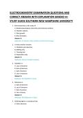 ELECTROCHEMISTRY EXAMINATION QUESTIONS AND &NewLine;CORRECT ANSWER WITH EXPLANATION GRADED A&plus; &NewLine;STUDY GUIDE