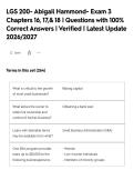 LGS 200- Abigail Hammond- Exam 3&NewLine;Chapters 16&comma; 17&comma;& 18 &vert; Questions with 100&percnt;&NewLine;Correct Answers &vert; Verified &vert; Latest Update&NewLine;2026&sol;2027