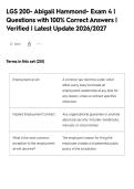 LGS 200- Abigail Hammond- Exam 4 &vert;&NewLine;Questions with 100&percnt; Correct Answers &vert;&NewLine;Verified &vert; Latest Update 2026&sol;2027