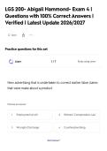 LGS 200- Abigail Hammond- Exam 4 &vert;&NewLine;Questions with 100&percnt; Correct Answers &vert;&NewLine;Verified &vert; Latest Update 2026&sol;2027