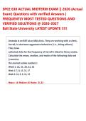 SPCE 630 ACTUAL MIDTERM EXAM &vert;&vert; 2026 &lpar;Actual &NewLine;Exam&rpar; Questions with verified Answers &vert; &NewLine;FREQUENTLY MOST TESTED QUESTIONS AND &NewLine;VERIFIED SOLUTIONS &commat; 2026-2027  &NewLine;Ball State University LATEST UPDATE &excl;&excl;&excl;&excl;&excl; 