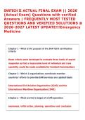 SARTECH II ACTUAL FINAL EXAM &vert;&vert; 2026 &NewLine;&lpar;Actual Exam&rpar; Questions with verified &NewLine;Answers &vert; FREQUENTLY MOST TESTED &NewLine;QUESTIONS AND VERIFIED SOLUTIONS &commat; &NewLine;2026-2027 LATEST UPDATE&excl;&excl;&excl;Emergency &NewLine;Medicine &NewLine; &NewLine; 