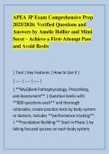 APEA 3P Exam Comprehensive Prep &NewLine;2025&sol;2026&colon; Verified Questions and &NewLine;Answers by Amelie Hollier and Mimi &NewLine;Secor - Achieve a First-Attempt Pass &NewLine;and Avoid Resits