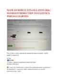 MATH 110 MODULE 8 EXAM &lpar;LATEST-2026&rpar; &vert; &NewLine;MATH110 INTRODUCTION TO STATISTICS&colon; &NewLine;PORTAGE LEARNING ACTUAL SCREENSHOTS QUESTIONS AND CORRECT ANSWERS 