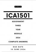 ICA1501 Assignment 3 2026 Answers - Year Module&comma; 2026 &vert; Due Date 18 June 2026