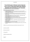 Texas Wastewater Collection System Operator Class II Exam ACTUAL QUESTIONS AND ANSWERS