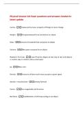 Physical Science 101 Exam questions and answers Graded A&plus;&NewLine;latest update&NewLine;Inertia -measured by mass&semi; property of things to resist change&NewLine;Weight -the gravitational force exerted on an object&NewLine;Mass -amount of material that composes an object&NewLine;Volume -the s