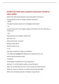 PHYSICS 101 FINAL Exam questions and answers Graded A&plus;&NewLine;latest update&NewLine;What is the relationship between torque and angular momentum&quest;&NewLine;Torque equals the rate of change of angular momentum&colon;&NewLine;&tau;&equals;dL&sol;dt&NewLine;If torque is constant&comma; how do you find angular momentum&quest;