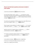 Physics 101 Final Exam questions and answers Graded A&plus;&NewLine;latest update&NewLine;A vector has two components -Magnitude and Direction&NewLine;By studying balls rolling on planes&comma; scientist &lowbar;&lowbar;&lowbar;&lowbar;&lowbar;&lowbar; concluded that an object&comma;&NewLine;once moving&comma; continues to move without the applic