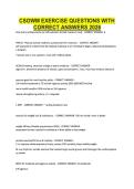 CSOWM EXERCISE QUESTIONS WITH &NewLine;CORRECT ANSWERS 2026