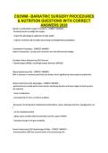 CSOWM - BARIATRIC SURGERY PROCEDURES &NewLine;& NUTRITION QUESTIONS WITH CORRECT &NewLine;ANSWERS 2026 