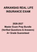 Arkansas 2026&ndash;2027 Real Life Insurance Exam PDF &ndash; Complete Licensing Practice Test and Study Guide