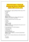 NURS 5434 Family 3- Final Exam &NewLine;Questions and Answers &vert; Fall 2026&sol;27 &NewLine;Update &vert; 100&percnt; Correct &ndash;UTA&period;