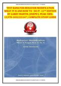 Test Bank for Behavior Modification&colon; What It Is and How to Do It &lpar;12th Edition&rpar; by Garry Martin & Joseph J&period; Pear &ndash; Complete Study Guide
