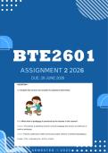 BTE2601 Assignment 2 2026 - Distinction &vert; Due 28 June 2026