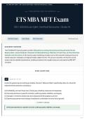 ETS MBA MFT Exam 100&plus; &lpar;2026&rpar; Exam Q&A   Verified Rationales   Grade A&plus;