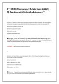 &num; &ast;&ast;ATI RN Pharmacology Retake Exam 1 &lpar;2025&rpar; &ndash;&NewLine;90 Questions with Rationales & Answers&ast;&ast;
