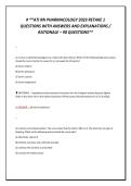 &ast;ATI RN PHARMACOLOGY 2023 RETAKE 1 &NewLine;QUESTIONS WITH ANSWERS AND EXPLANATIONS &sol; &NewLine;RATIONALE &ndash; 90 QUESTIONS&ast;&ast;