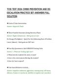 TCIS TEST 2026 CRISIS PREVENTION AND DEESCALATION PRACTICE SET ANSWERS FULL&NewLine;SOLUTION&NewLine;