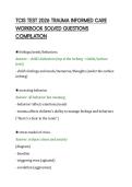 TCIS TEST 2026 TRAUMA INFORMED CARE&NewLine;WORKBOOK SOLVED QUESTIONS&NewLine;COMPILATION&NewLine;