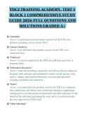 TDCJ TRAINING ACADEMY&comma; TEST 1&NewLine;BLOCK 1 COMPREHENSIVE STUDY&NewLine;GUIDE 2026 FULL QUESTIONS AND&NewLine;SOLUTIONS GRADED A&plus;&NewLine;