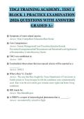 TDCJ TRAINING ACADEMY&comma; TEST 1&NewLine;BLOCK 1 PRACTICE EXAMINATION&NewLine;2026 QUESTIONS WITH ANSWERS&NewLine;GRADED A&plus;