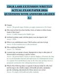 TDLR LASH EXTENSION WRITTEN&NewLine;ACTUAL EXAM PAPER 2026&NewLine;QUESTIONS WITH ANSWERS GRADED&NewLine;A&plus;&NewLine;