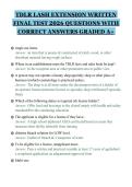 TDLR LASH EXTENSION WRITTEN&NewLine;FINAL TEST 2026 QUESTIONS WITH&NewLine;CORRECT ANSWERS GRADED A&plus;&NewLine;