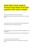 D440 &lpar;WGU&rpar; Public Health & Environmental Health Final Exam questions with correct answers 
