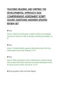 TEACHING READING AND WRITING THE&NewLine;DEVELOPMENTAL APPROACH 2026&NewLine;COMPREHENSIVE ASSESSMENT SCRIPT&NewLine;SOLVED QUESTIONS ANSWERS UPDATED&NewLine;REVIEW SET