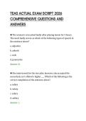 TEAS ACTUAL EXAM SCRIPT 2026&NewLine;COMPREHENSIVE QUESTIONS AND&NewLine;ANSWERS