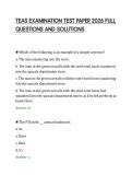 TEAS EXAMINATION TEST PAPER 2026 FULL&NewLine;QUESTIONS AND SOLUTIONS&NewLine;